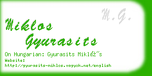 miklos gyurasits business card